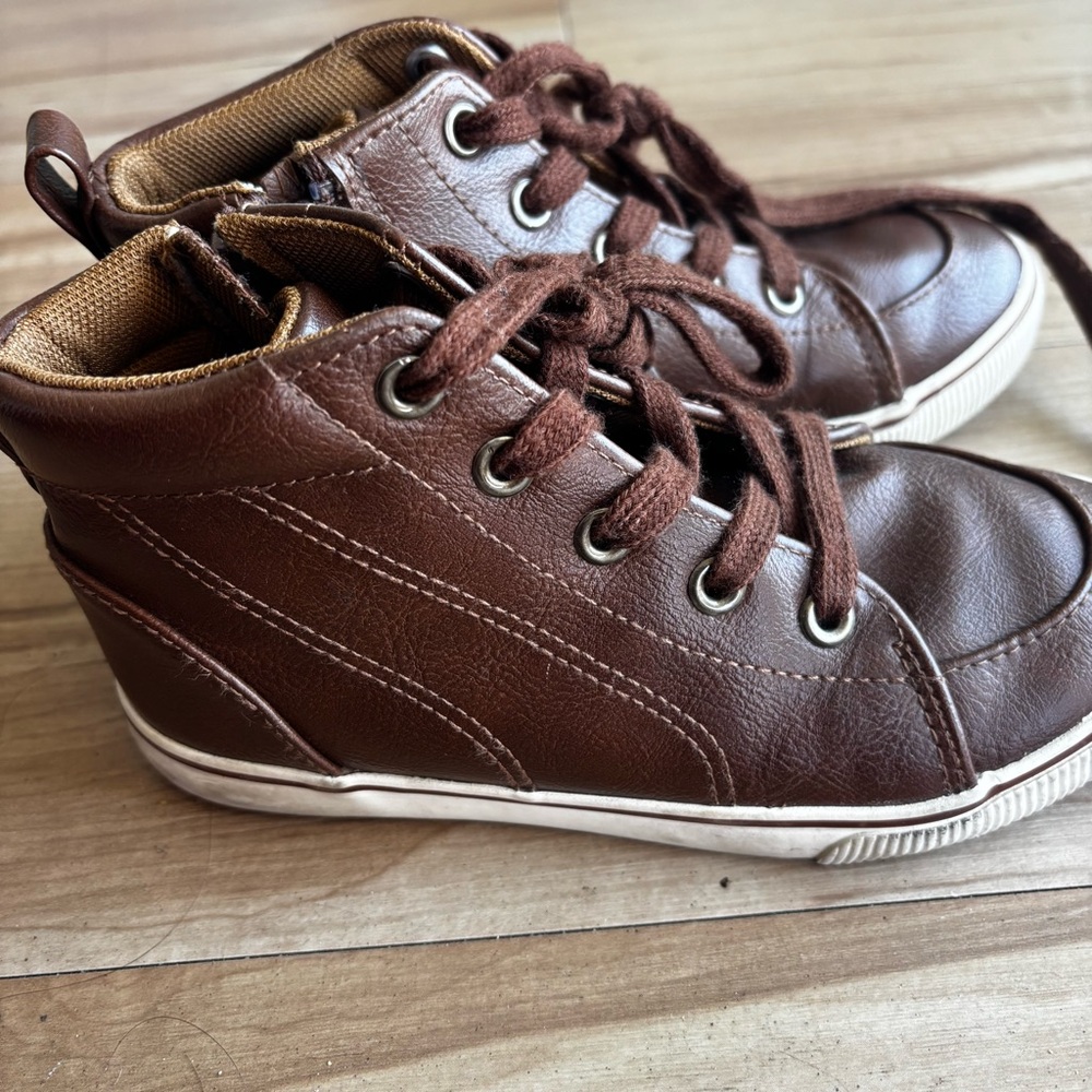 Target Brown Leather Sneakers Classic Style